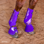 Load image into Gallery viewer, PURPLE WITH SPARKLE VELCRO BELL BOOTS