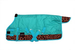 Load image into Gallery viewer, LEOPARD & TURQUOISE MINI/FOAL WINTER BLANKET
