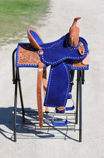 Load image into Gallery viewer, ROYAL BLUE PHOENIX SADDLE - 14" (2)