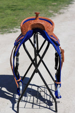 Load image into Gallery viewer, ROYAL BLUE PHOENIX SADDLE - 14" (2)