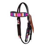 Load image into Gallery viewer, PURPLE SERAPE BROWBAND HEADSTALL