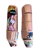 Load image into Gallery viewer, WILDFLOWER WITH SPARKLE VELCRO SPLINT BOOT (PAIR)