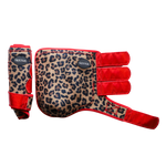 Load image into Gallery viewer, LEOPARD WITH RED SPARKLE VELCRO SPLINT BOOT (PAIR)
