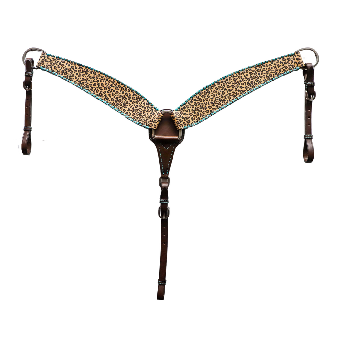 LEOPARD AND TURQUOISE BREASTCOLLAR