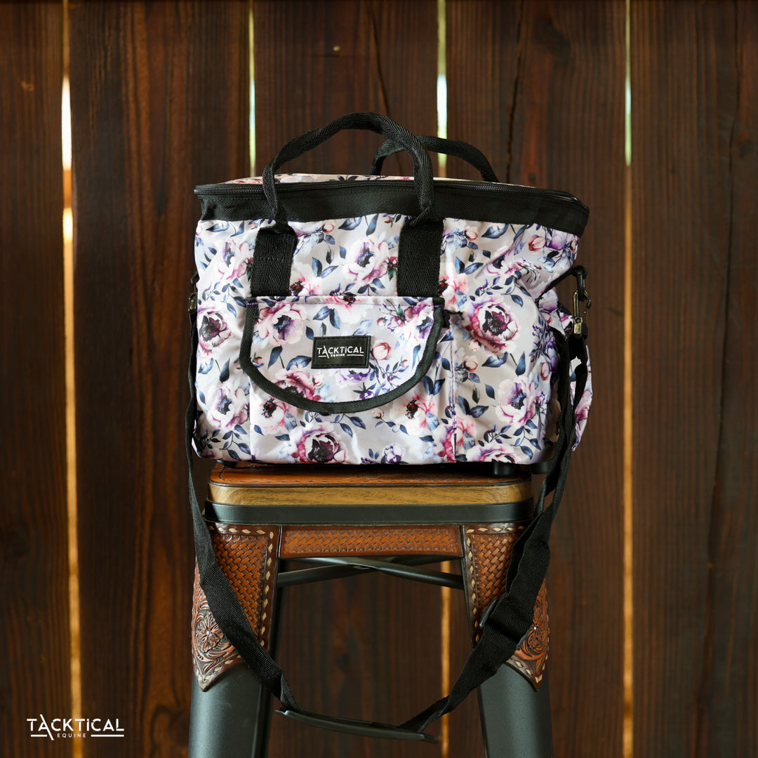 PURPLE PEONY HELMET/GROOMING COMBO BAG