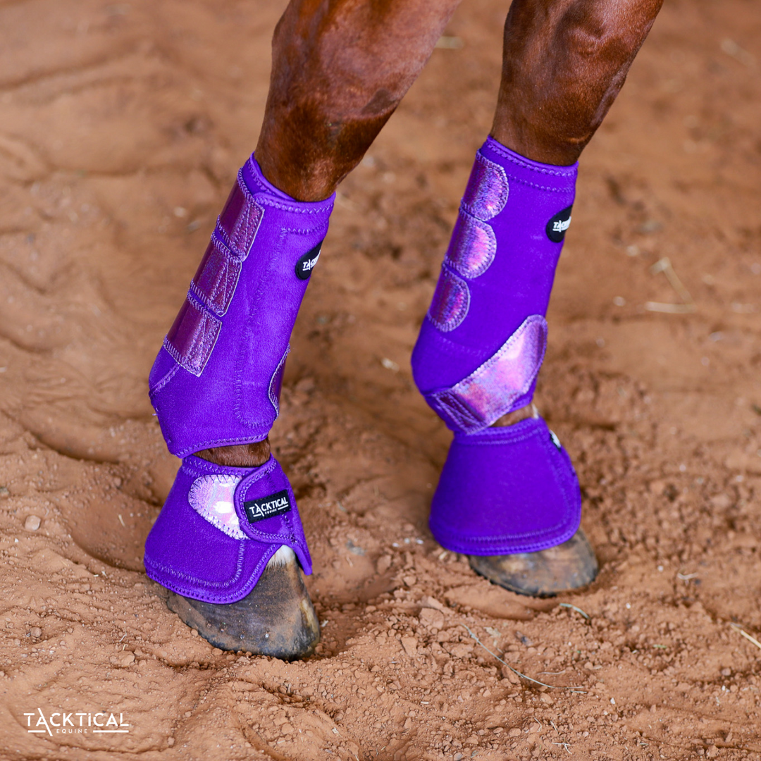 PURPLE WITH SPARKLE VELCRO BELL BOOTS