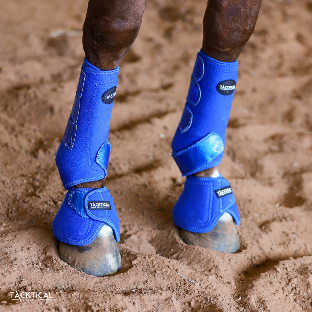 ROYAL BLUE WITH SPARKLE VELCRO SPLINT BOOT (PAIR)