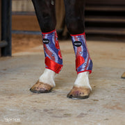 AMERICAN BLAZE WITH SPARKLE VELCRO SPLINT BOOTS (PAIR)