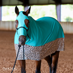 Load image into Gallery viewer, LEOPARD &amp; MINT FULL BODY LYCRA EQUINE BODYSUIT
