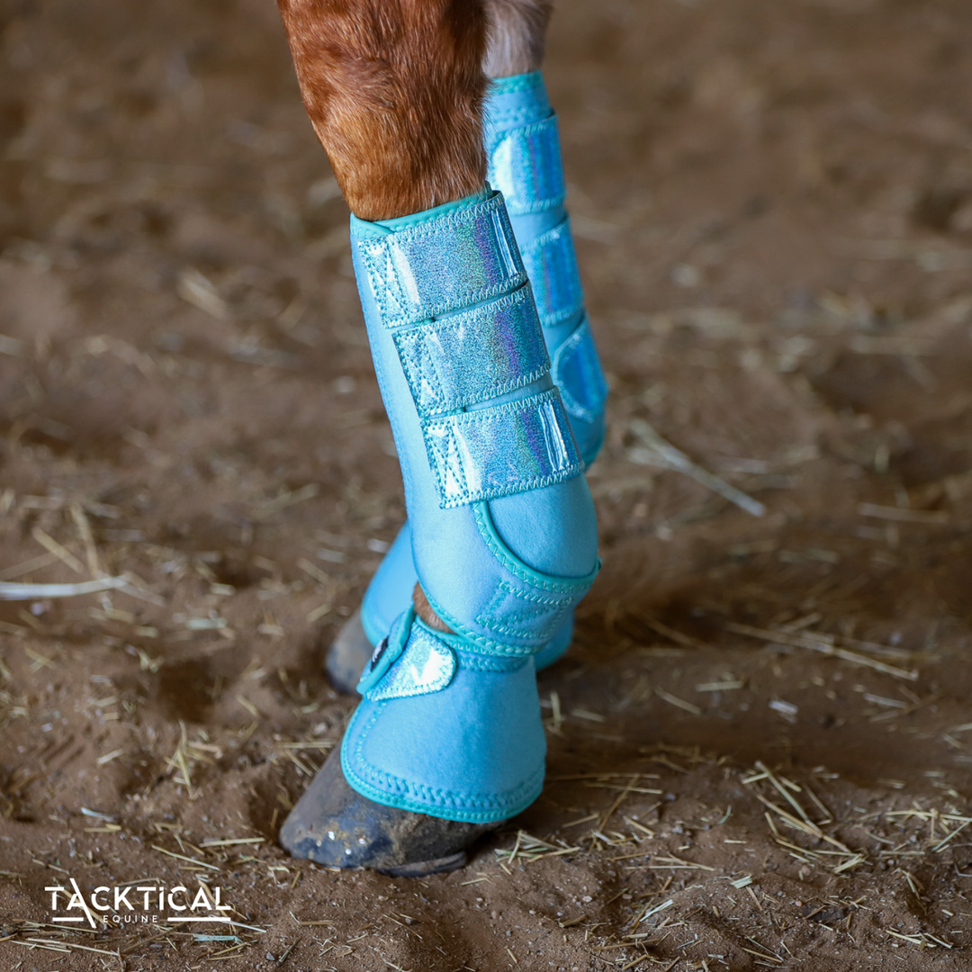 MINT WITH SPARKLE VELCRO BELL BOOTS