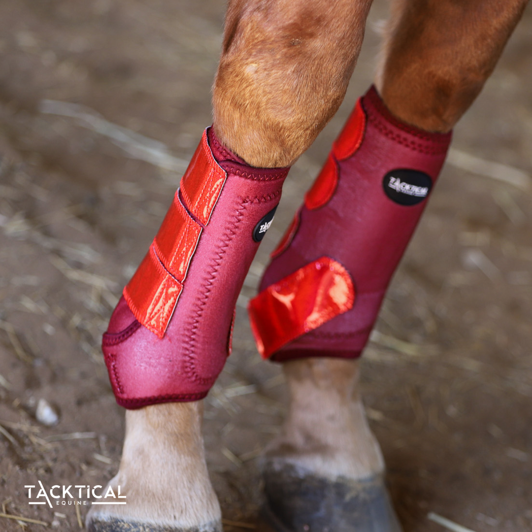 TACKTICAL™  BURGUNDY SPARKLE SPLINT BOOTS (PAIR)