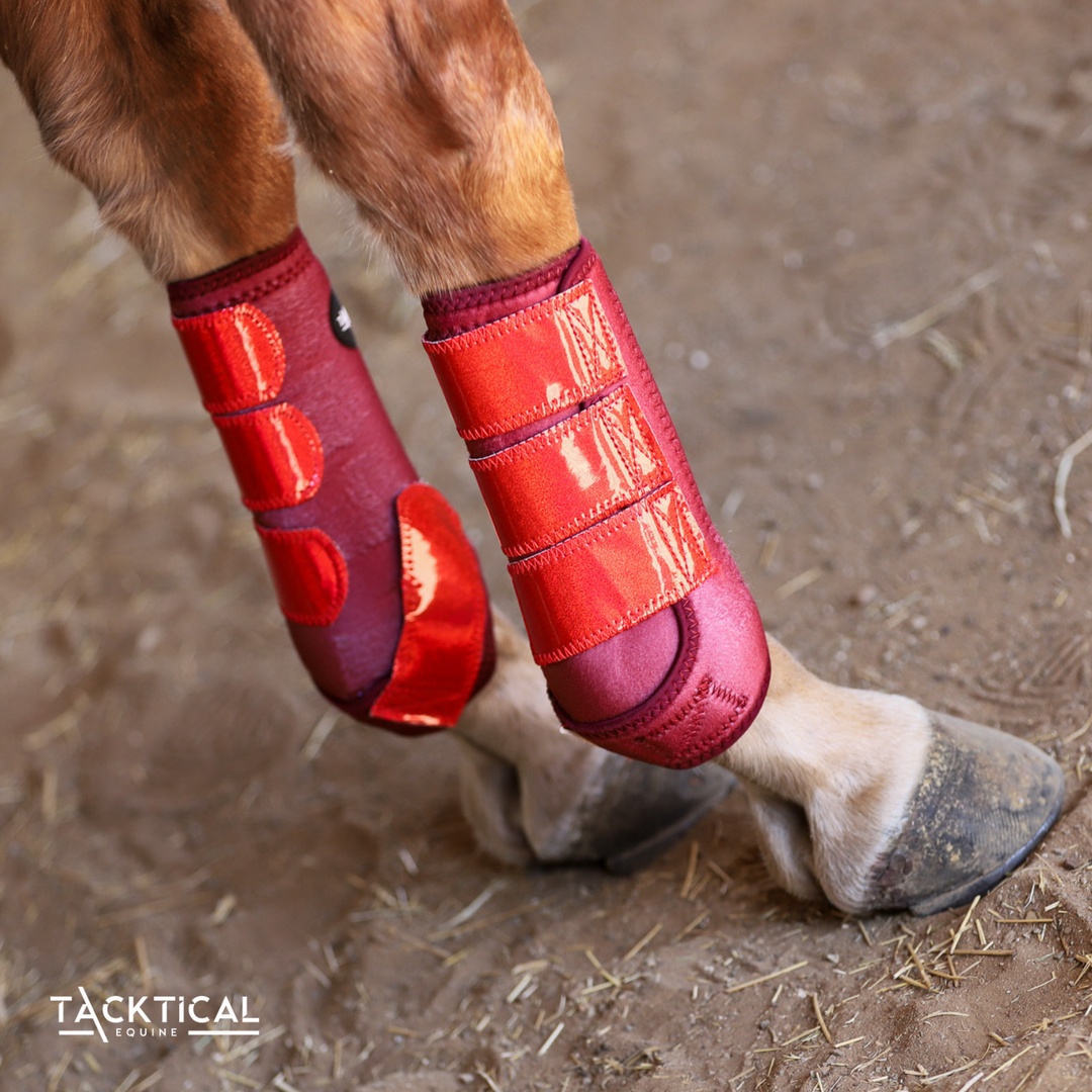 TACKTICAL™  BURGUNDY SPARKLE SPLINT BOOTS (PAIR)