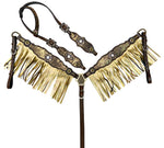 Load image into Gallery viewer, ANACONDA SHIMMER WITH FRINGE LEATHER TACK SET