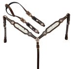 Load image into Gallery viewer, BLACK &amp; WHITE HAIR ON HIDE LEATHER TACK SET