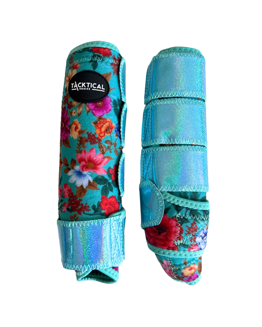 BLOOM WITH SPARKLE VELCRO SPLINT BOOT (PAIR)