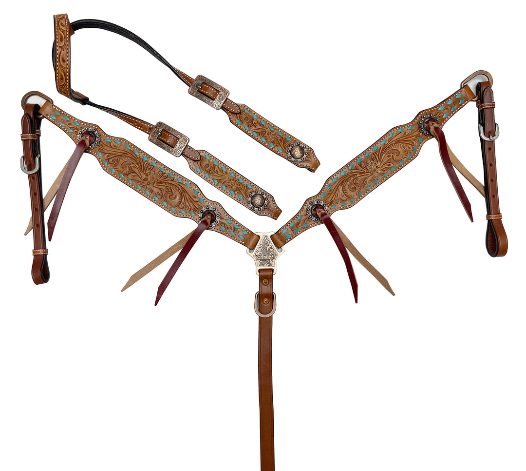 BUCKSTITCH BLOSSOM LEATHER TACK SET