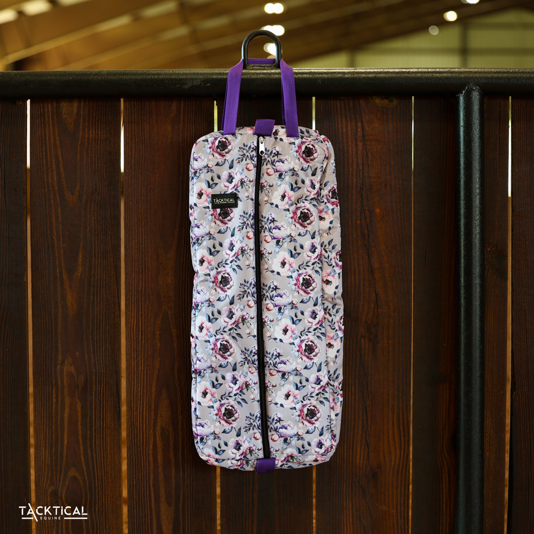 PURPLE PEONY HANGING BRIDLE BAG