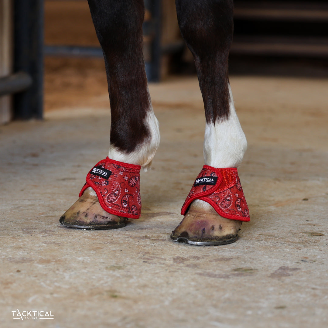 RED BANDANA WITH SPARKLE VELCRO BELL BOOTS