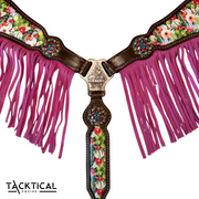 CACTUS BLOSSOM LEATHER FRINGE BREASTCOLLAR
