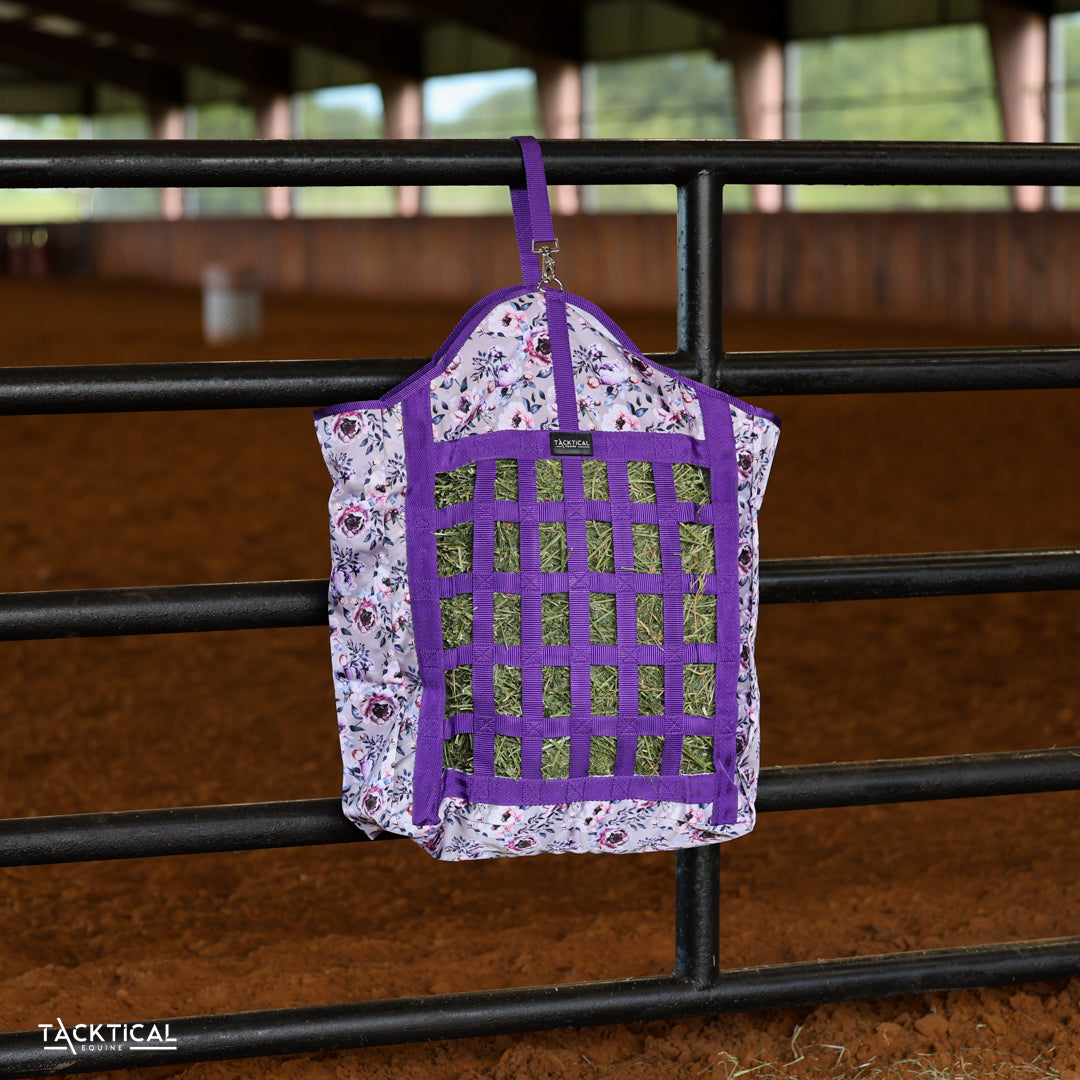 PURPLE PEONY SLOW FEEDER HAY BAG