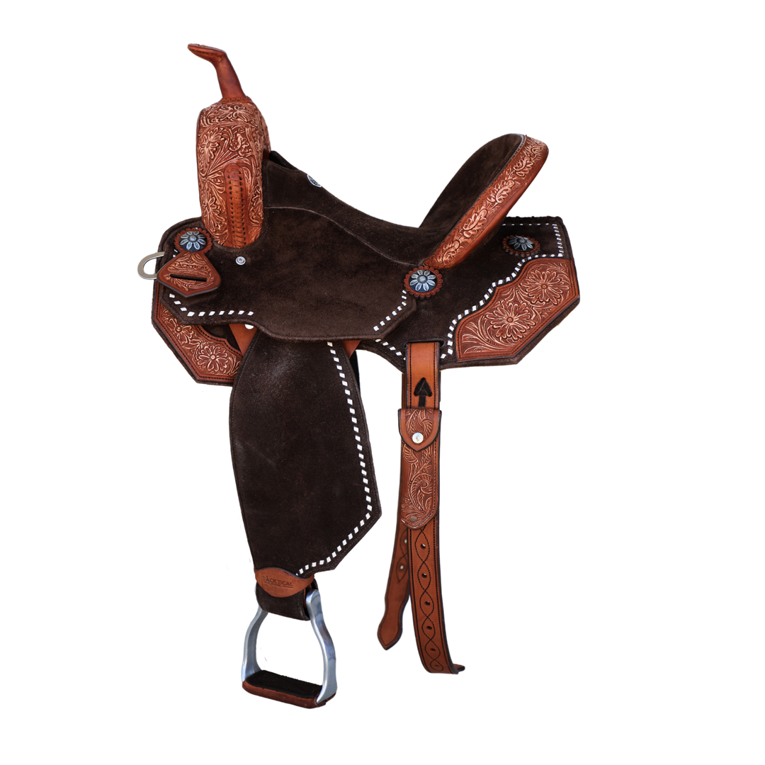 TACKTICAL CHOCOLATE HELOTES SADDLES - 17" Seat x 7" Gullet