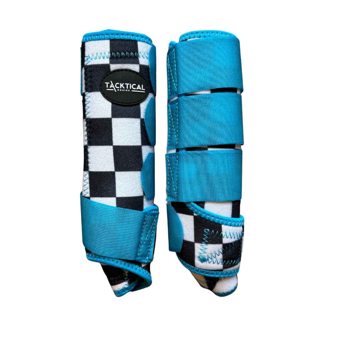 FINISH LINE & TURQUOISE SPLINT BOOTS (PAIR)