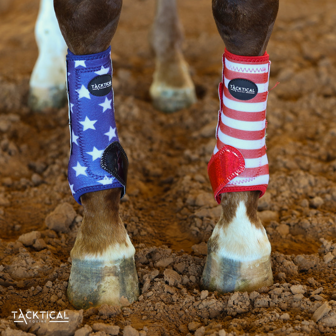 AMERICAN FLAG WITH SPARKLE VELCRO SPLINT BOOT (PAIR)