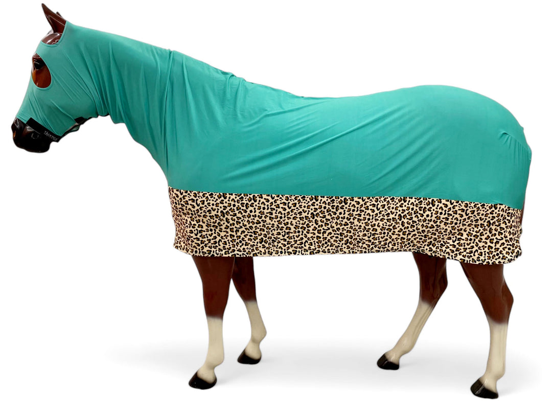 LEOPARD & MINT FULL BODY LYCRA EQUINE BODYSUIT