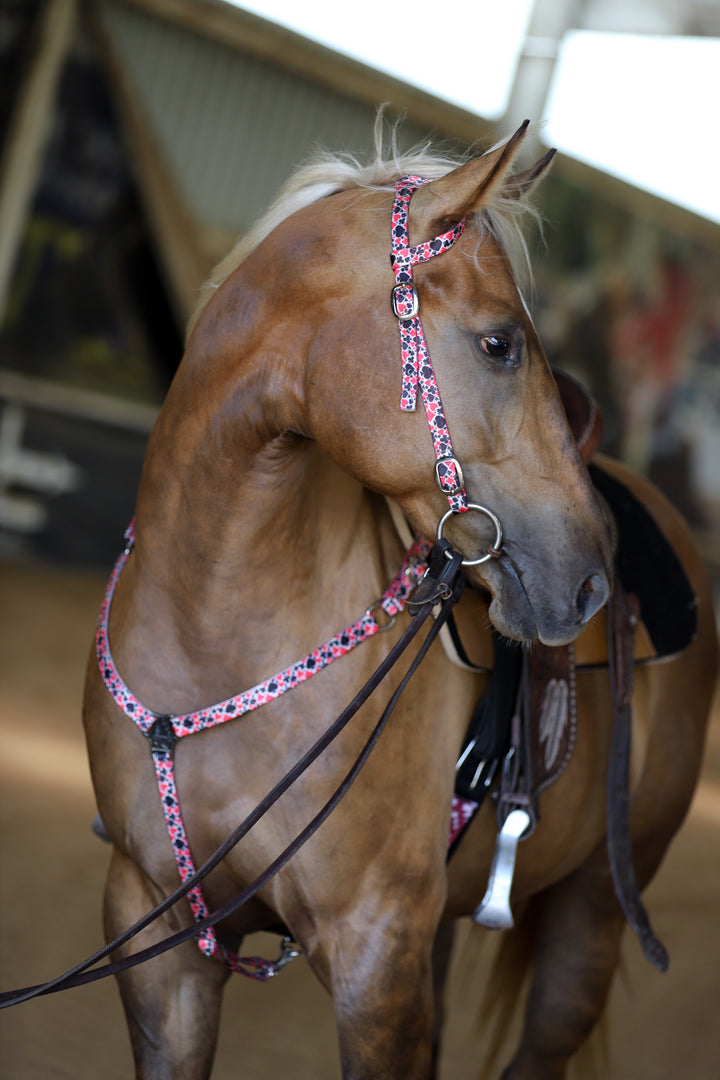 thumbnail image 2 of 7pc Reflective Horse Tack Set – Bridle, Bit, Halter, Breast Collar, Leg Wraps – SHOWMAN Neon Yellow 2 of 6