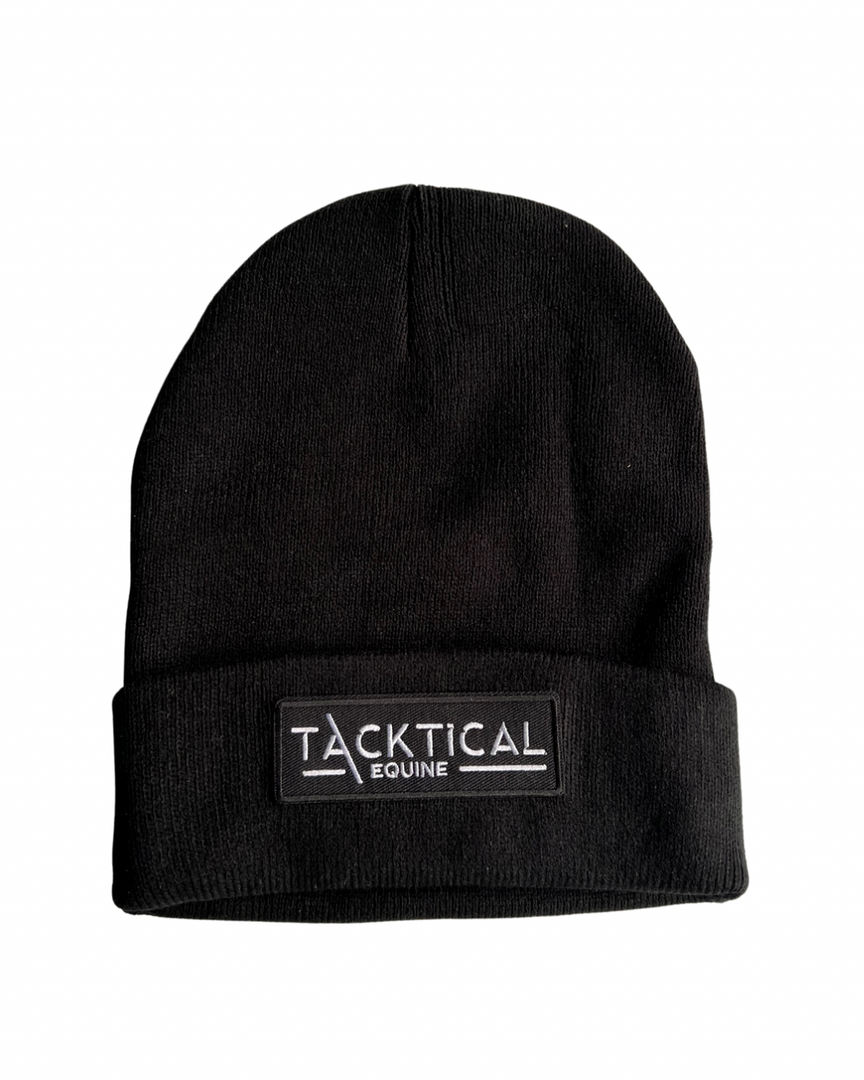 TACKTICAL PATCH BLACK BEANIE