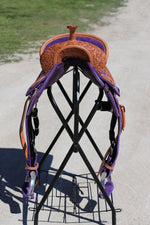 Load image into Gallery viewer, TACKTICAL PURPLE PHOENIX SADDLE - 14&quot;
