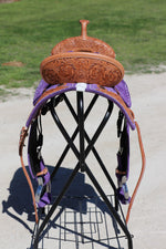 Load image into Gallery viewer, TACKTICAL PURPLE PHOENIX SADDLE - 14&quot;
