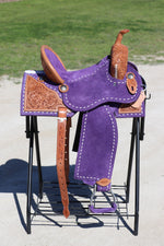 Load image into Gallery viewer, TACKTICAL PURPLE PHOENIX SADDLE - 14&quot;
