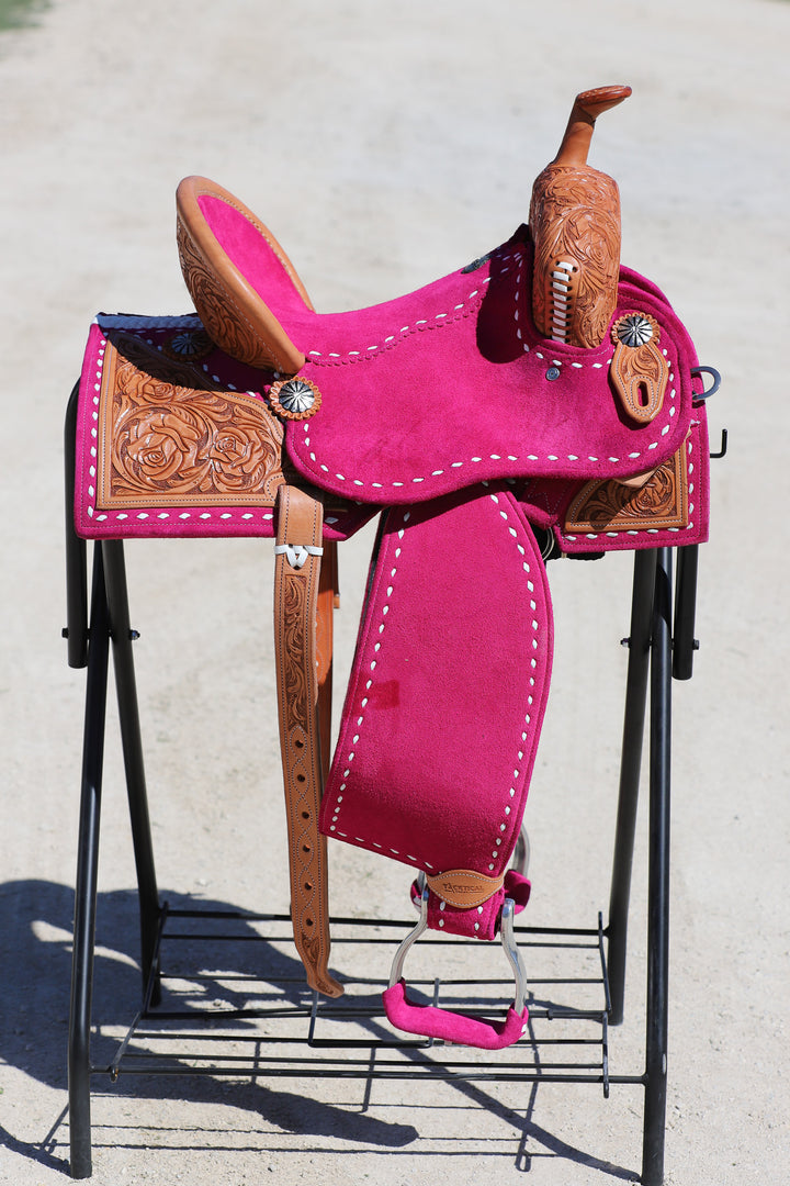 HOT PINK PHOENIX SADDLE - 14" (1)