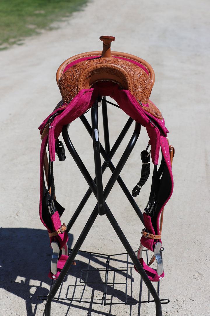 HOT PINK PHOENIX SADDLE - 14" (2)