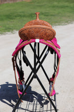 Load image into Gallery viewer, HOT PINK PHOENIX SADDLE - 14&quot; (2)
