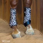 Load image into Gallery viewer, LEOPARD WITH BLACK SPARKLE VELCRO SPLINT BOOT (PAIR)