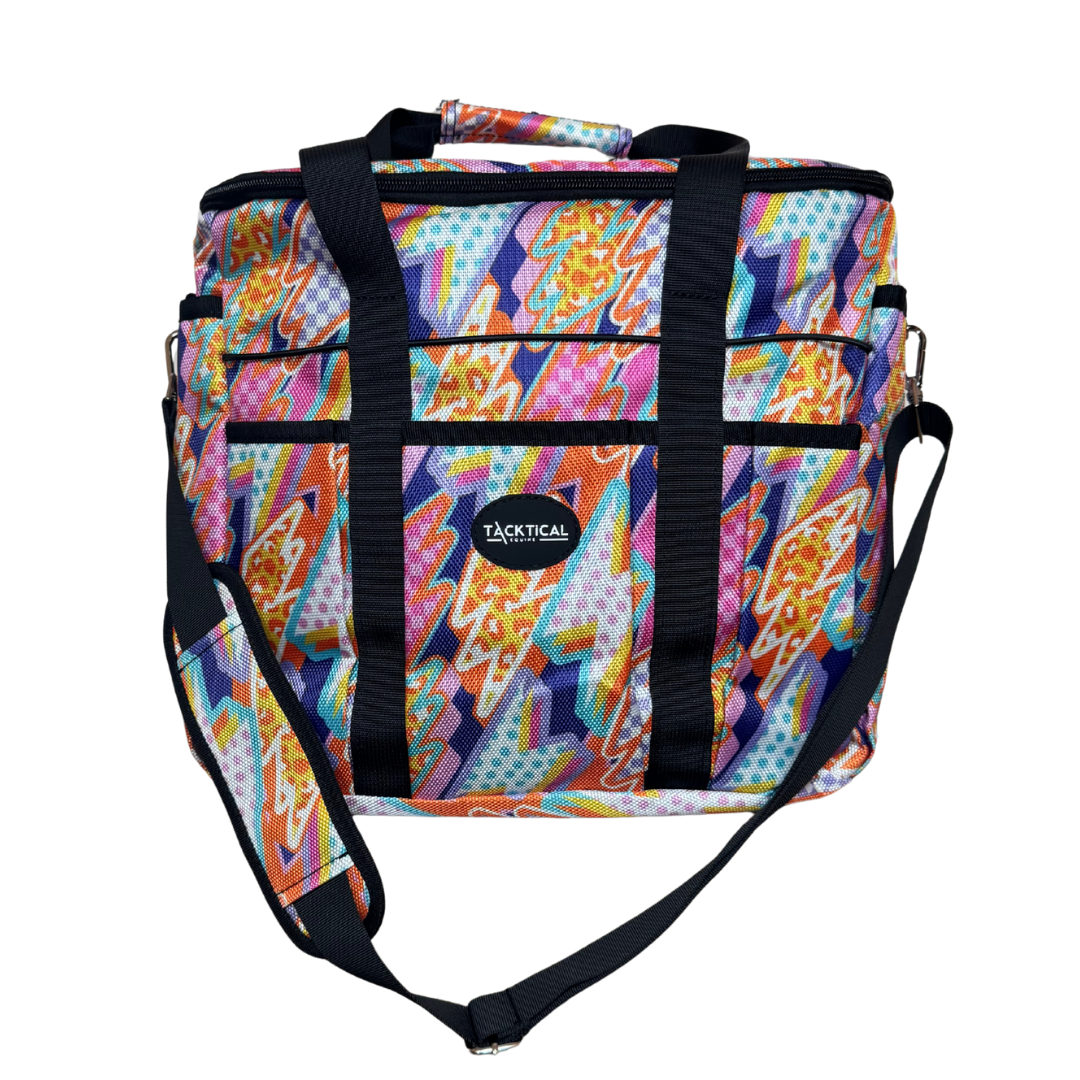 NEON LIGHTNING GROOMING TOTE WITH ZIPPER
