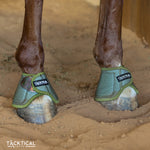 Load image into Gallery viewer, OLIVE WITH SPARKLE VELCRO BELL BOOTS
