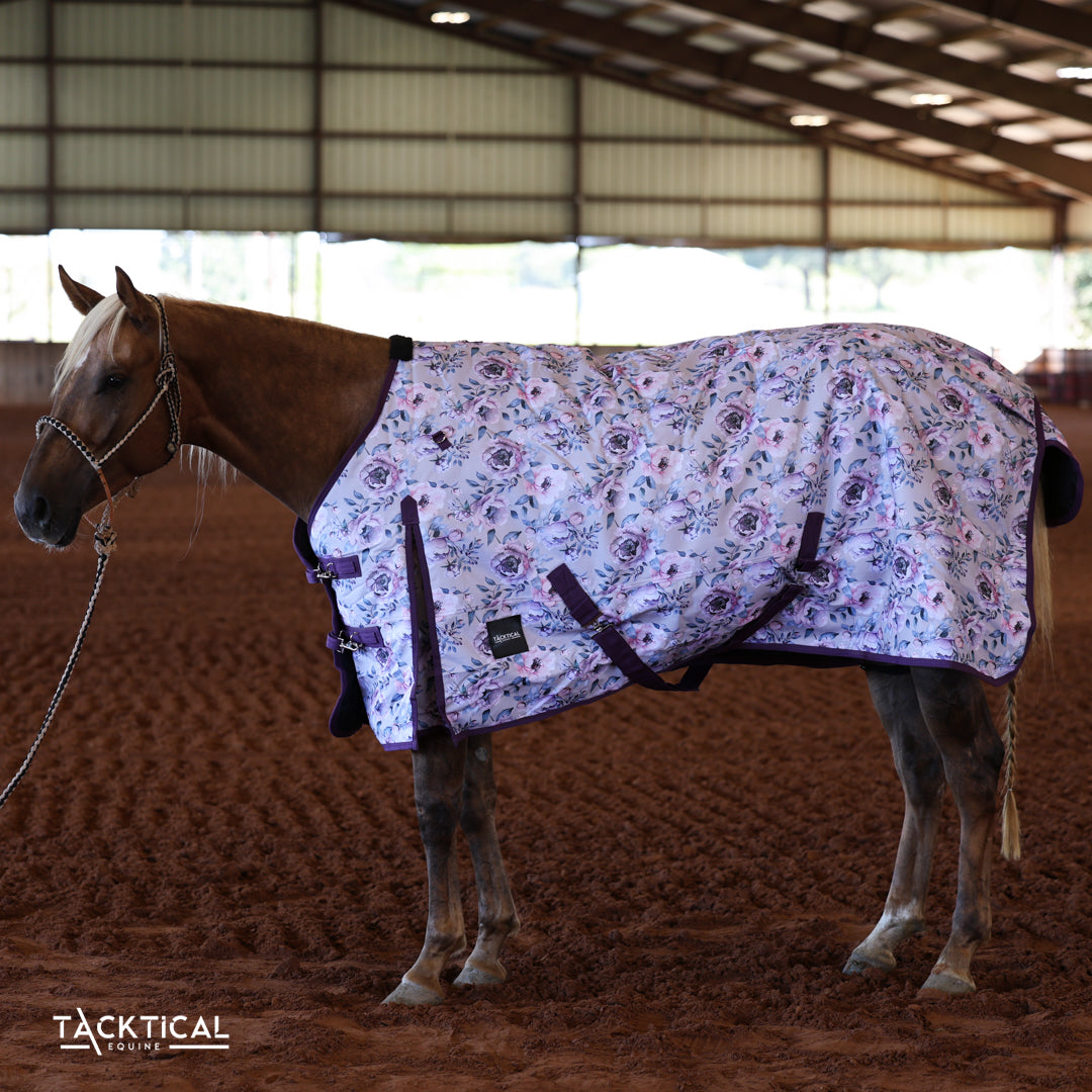 PURPLE PEONY 1200D PERFECT FIT WINTER BLANKET WITH NECK