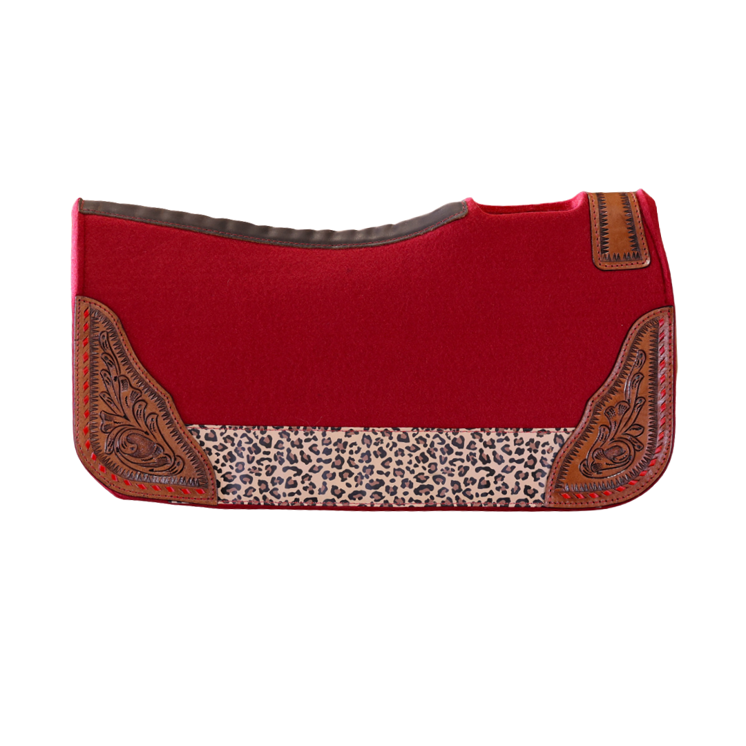 LEOPARD & RED SADDLE PAD