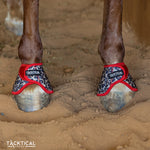 Load image into Gallery viewer, LEOPARD WITH RED SPARKLE VELCRO BELL BOOTS