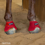Load image into Gallery viewer, RED WITH SPARKLE VELCRO BELL BOOTS