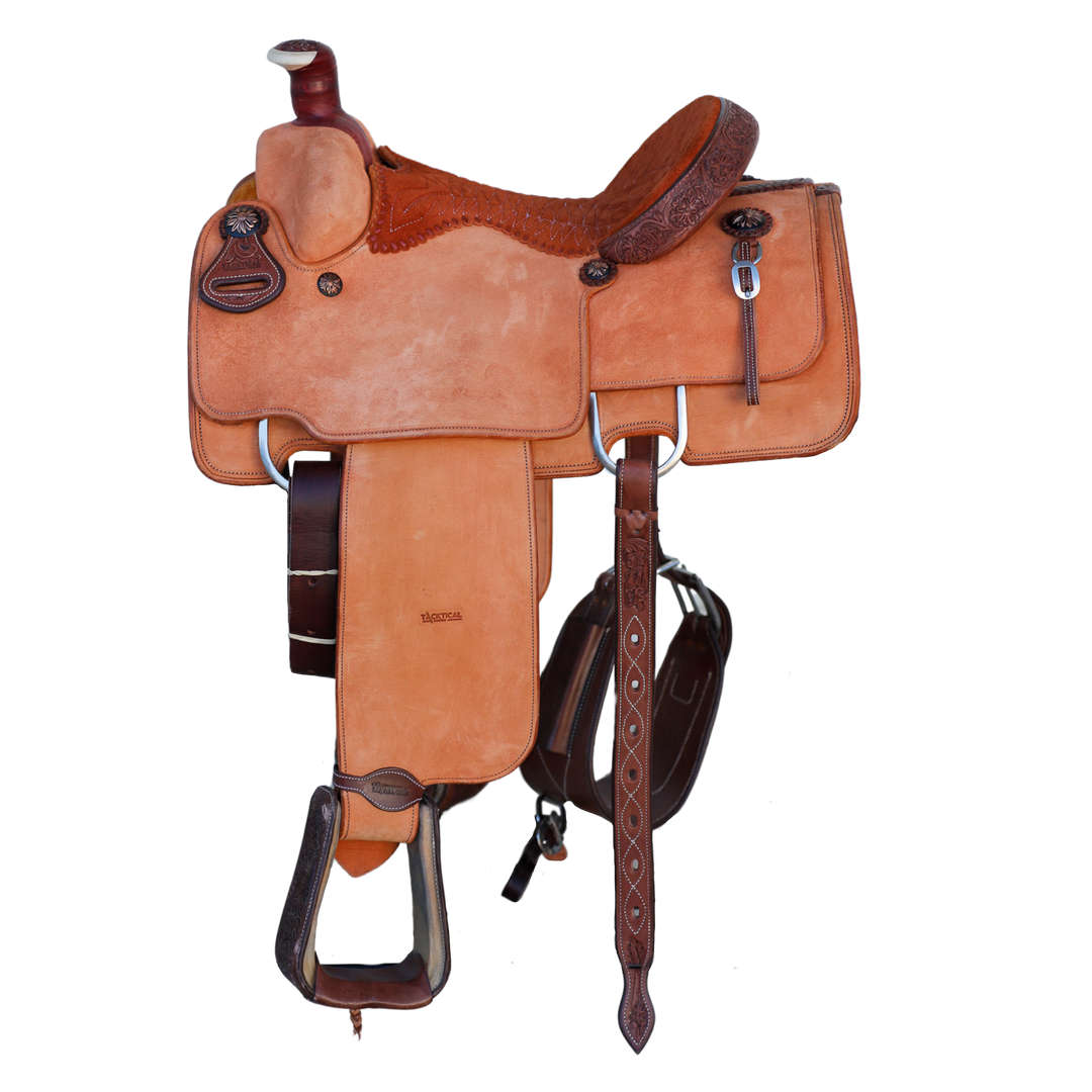 ROUGHOUT ROPE SADDLE - 14"