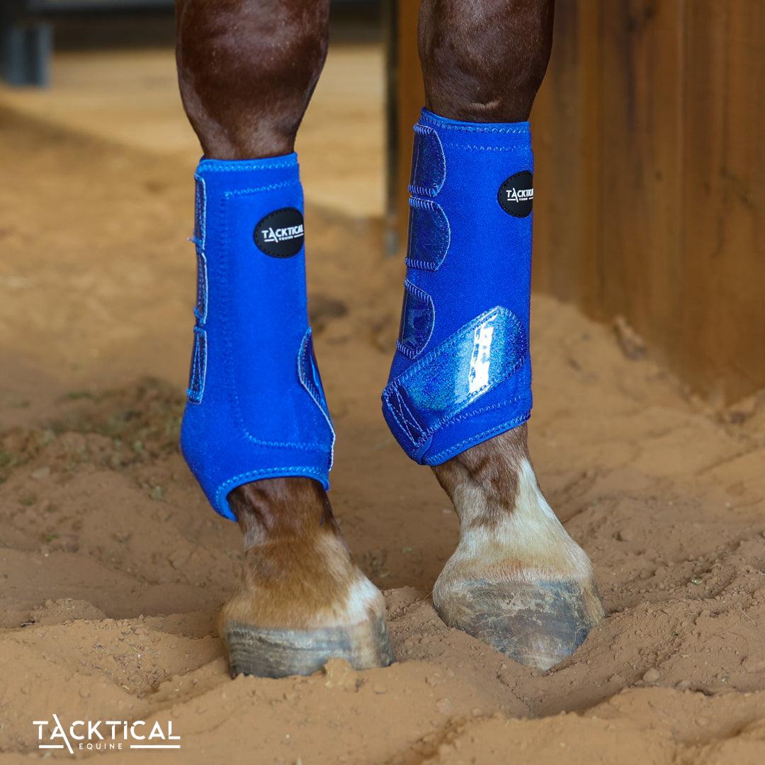 ROYAL BLUE WITH SPARKLE VELCRO SPLINT BOOT (PAIR)