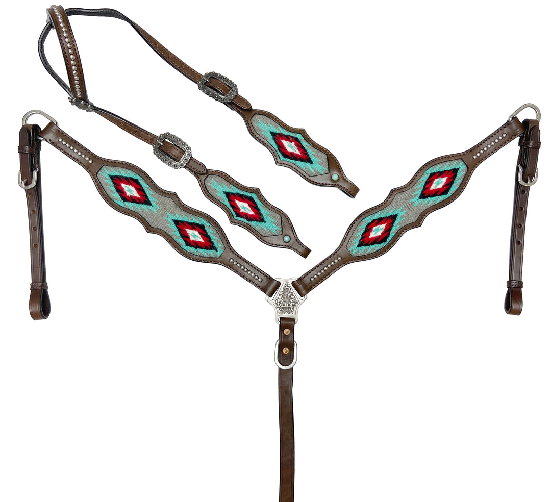 SOUTHWESTERN BLANKET INLAY TACK SET