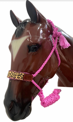 Load image into Gallery viewer, LEOPARD &amp; HOT PINK MULE TAPE HALTER BY TACKTICAL™