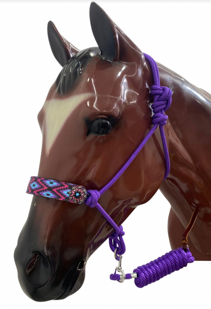 KAYCIE DESIGN WITH CONCHOS ROPE HALTER BY TACKTICAL™