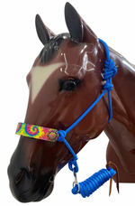 Load image into Gallery viewer, TIE DYE DESIGN WITH CONCHOS ROPE HALTER BY TACKTICAL™
