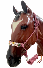 Load image into Gallery viewer, WILDFLOWER DESIGN WITH CONCHOS ROPE HALTER BY TACKTICAL™

